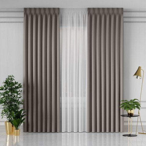 GRETA Tkanina na zasłony typu dimout/blackout, wys. 320cm, kolor chłodny szary 004204