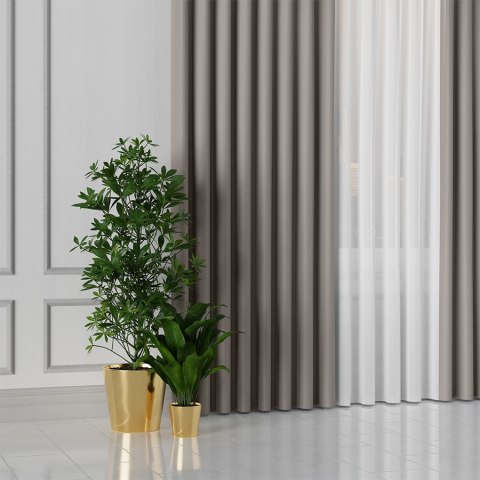 GRETA Tkanina na zasłony typu dimout/blackout, wys. 320cm, kolor chłodny szary 004204