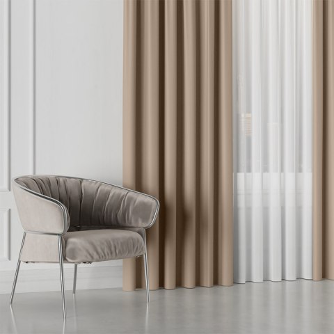 GRETA Tkanina na zasłony typu dimout/blackout, wys. 320cm, kolor ciemny beżowy 004204