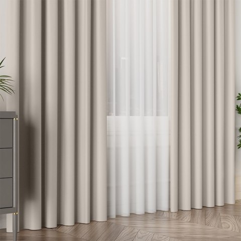 GRETA Tkanina na zasłony typu dimout/blackout, wys. 320cm, kolor ecru 004204