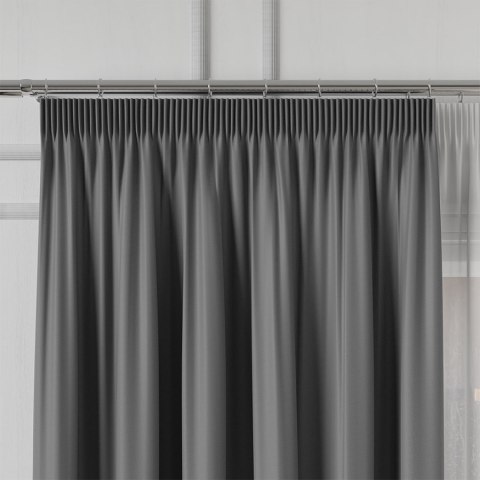 GRETA Tkanina na zasłony typu dimout/blackout, wys. 320cm, kolor grafitowy 004204