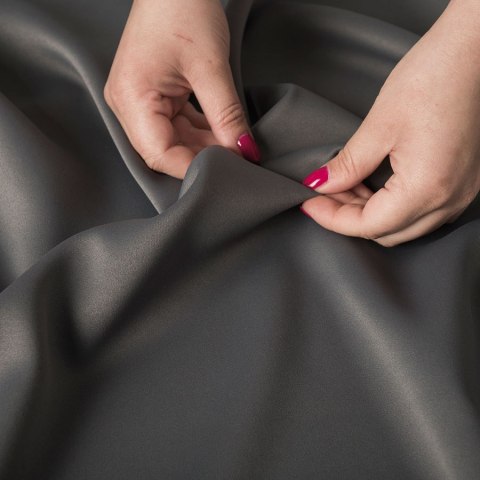 GRETA Tkanina na zasłony typu dimout/blackout, wys. 320cm, kolor grafitowy 004204