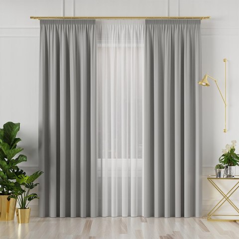 GRETA Tkanina na zasłony typu dimout/blackout, wys. 320cm, kolor jasny szary 004204