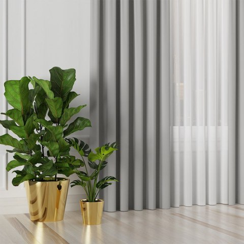 GRETA Tkanina na zasłony typu dimout/blackout, wys. 320cm, kolor jasny szary 004204