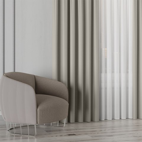 GRETA Tkanina na zasłony typu dimout/blackout, wys. 320cm, kolor szaro-beżowy 004204