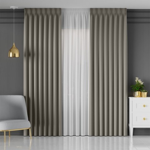 GRETA Tkanina na zasłony typu dimout/blackout, wys. 320cm, kolor szary 004204