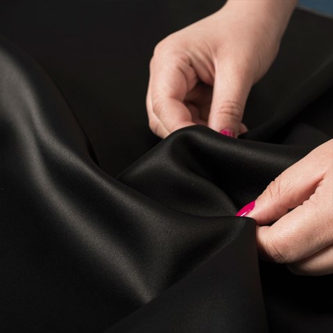 GRETA Tkanina na zasłony typu dimout/blackout, wys. 320cm, kolor czarny 004204