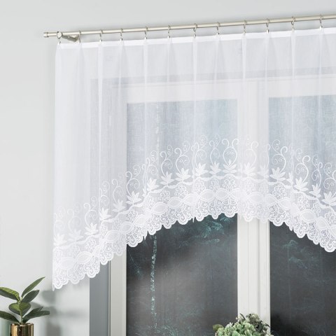 JOWITA Firanka żakardowa gotowa za wzorem pasowym, 120x250cm, kolor biały 018960