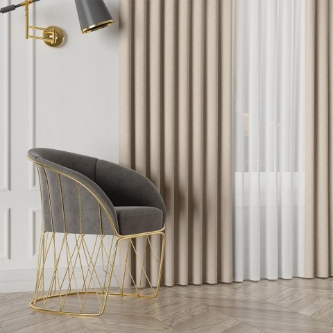 LISA Tkanina na zasłony, wys. 300cm, kolor 008 beżowy 004150