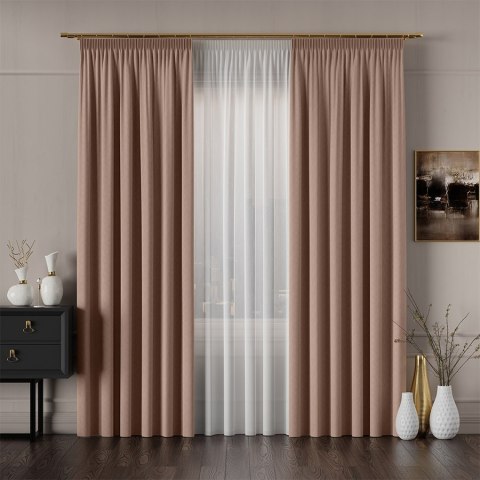 LISA Tkanina na zasłony, wys. 300cm, kolor 005 camelowy 004150