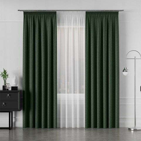 LISA Tkanina na zasłony, wys. 300cm, kolor 020 ciemny zielony 004150