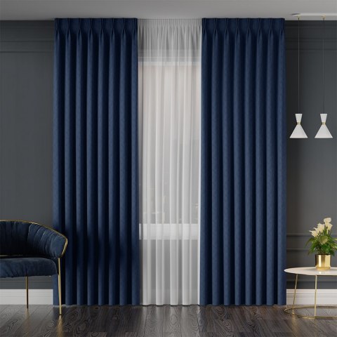 LISA Tkanina na zasłony, wys. 300cm, kolor 021 granatowy 004150