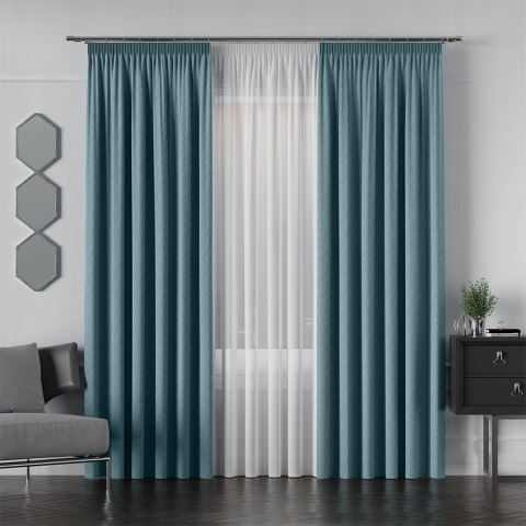 LISA Tkanina na zasłony, wys. 300cm, kolor 018 niebieski 004150