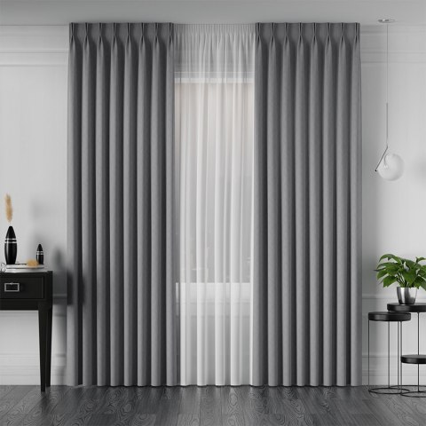 LISA Tkanina na zasłony, wys. 300cm, kolor 014 popielaty 004150