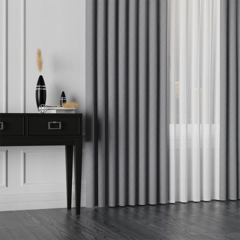 LISA Tkanina na zasłony, wys. 300cm, kolor 014 popielaty 004150