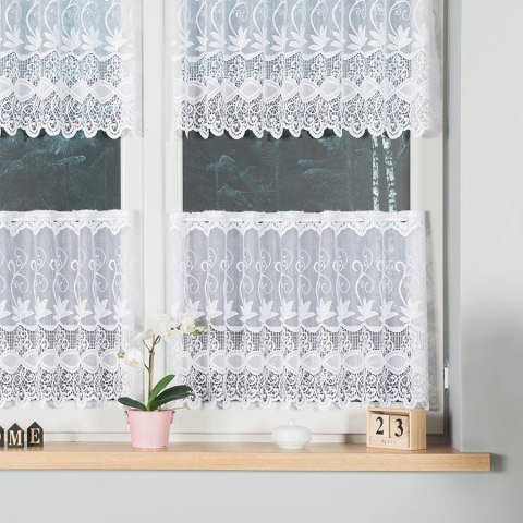 Zazdrostka żakardowa, pasowa, wys.50cm, kolor biały 018960