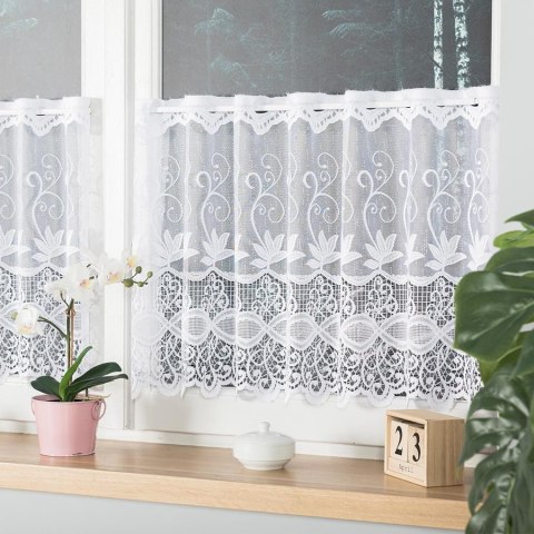 Zazdrostka żakardowa, pasowa, wys.50cm, kolor biały 018960