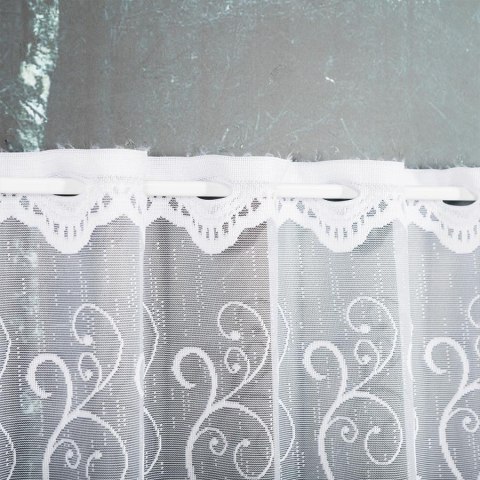 Zazdrostka żakardowa, pasowa, wys.50cm, kolor biały 018960