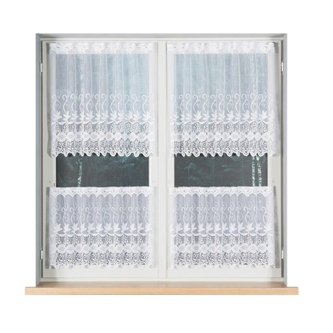 Zazdrostka żakardowa, pasowa, wys.50cm, kolor biały 018960