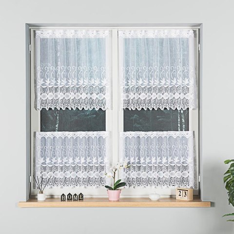 Zazdrostka żakardowa, pasowa, wys.70cm, kolor biały 018960