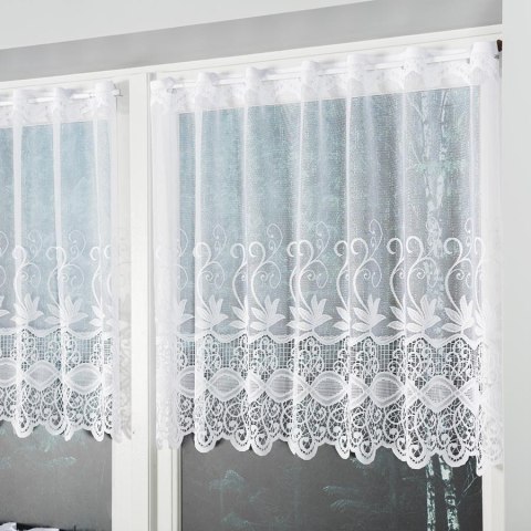 Zazdrostka żakardowa, pasowa, wys.70cm, kolor biały 018960