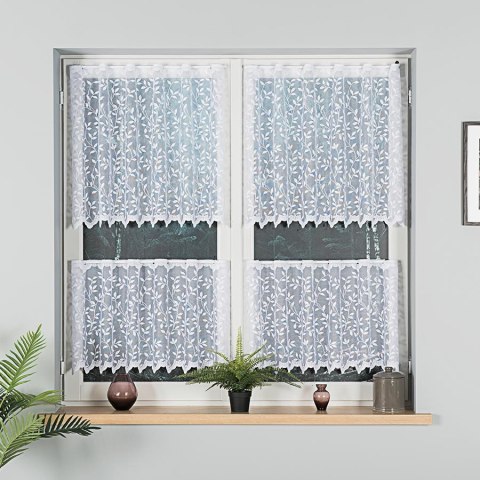 Zazdrostka żakardowa ze wzorem po całości, wys. 50cm, kolor biały 023058