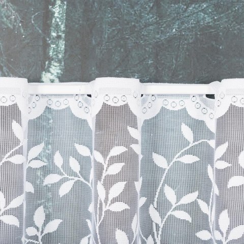 Zazdrostka żakardowa ze wzorem po całości, wys. 50cm, kolor biały 023058