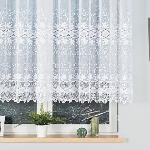 Firanka żakardowa, pasowa, wys.130cm, kolor biały 018960