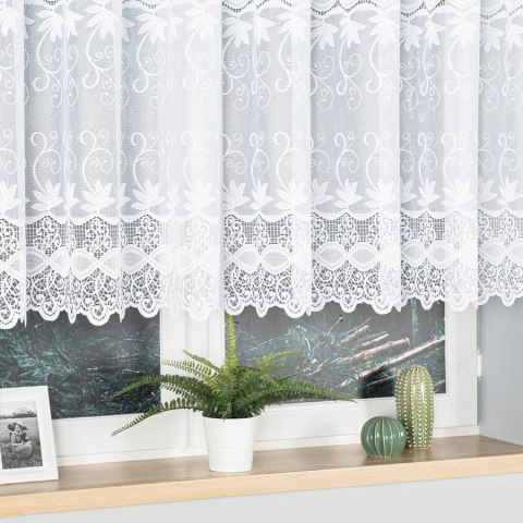 Firanka żakardowa, pasowa, wys.130cm, kolor biały 018960
