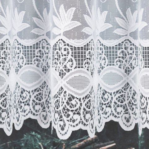 Firanka żakardowa, pasowa, wys.130cm, kolor biały 018960