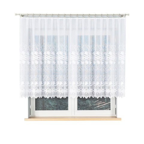 Firanka żakardowa, pasowa, wys.130cm, kolor biały 018960