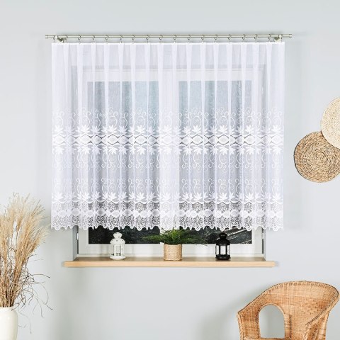 Firanka żakardowa, pasowa, wys. 140cm, kolor biały 018960