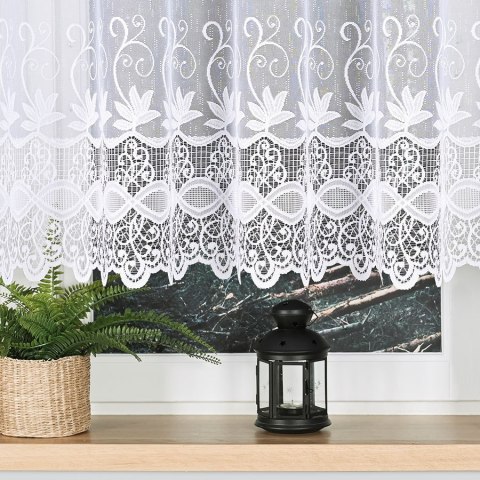 Firanka żakardowa, pasowa, wys. 140cm, kolor biały 018960