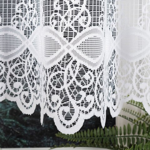 Firanka żakardowa, pasowa, wys. 140cm, kolor biały 018960