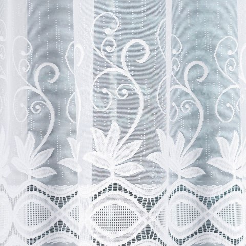 Firanka żakardowa, pasowa, wys. 140cm, kolor biały 018960