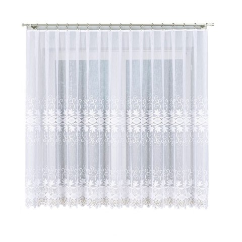 Firanka żakardowa, pasowa, wys. 170cm, kolor biały 018960