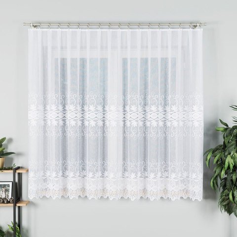 Firanka żakardowa, pasowa, wys. 170cm, kolor biały 018960