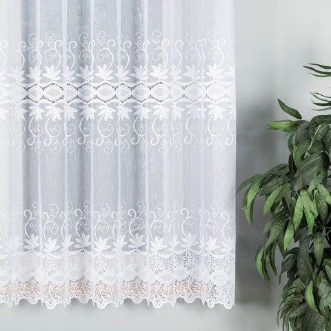 Firanka żakardowa, pasowa, wys. 170cm, kolor biały 018960
