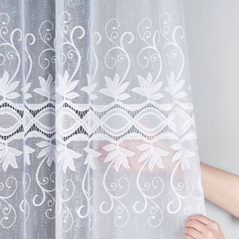 Firanka żakardowa, pasowa, wys. 170cm, kolor biały 018960