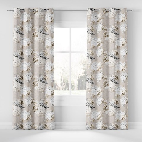 PEONI Tkanina na zasłony VELVET, szer.140cm, kolor beżowy D00070