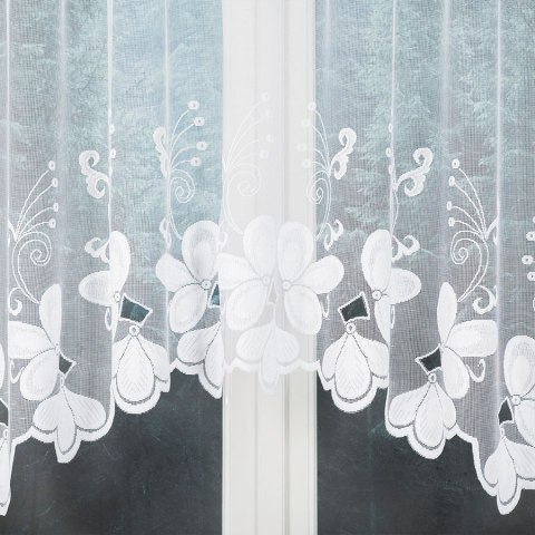 TEODORA Firanka żakardowa gotowa, 140x300cm, kolor biały 005099