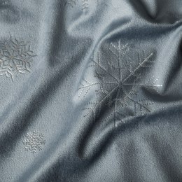ŚNIEŻKI Tkanina dekoracyjna wodoodporna VELVET, szer. 145cm, kolor jasny niebieski ze srebrnym zdobieniem TBN001/TDP/063