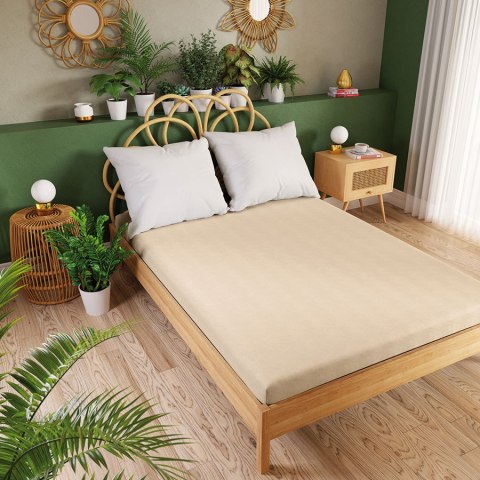 DREAMY PREMIUM Prześcieradło jersey z gumką, 120x200cm, kolor beżowy 100033/JEG/005/120200/1