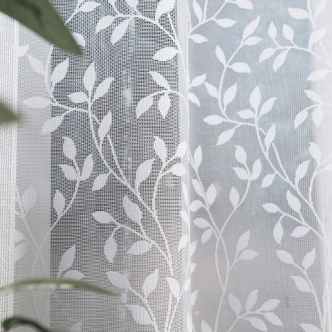 ZUZANNA Firanka żakardowa gotowa ze wzorem po całości, 130x250cm, kolor biały 023058/FBL/001/250130/1