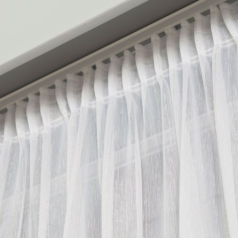 Firanka fantazyjna z ołowianką, wys. 300cm, kolor biały ze złotą nitką 318461/OLO/001/000300/1