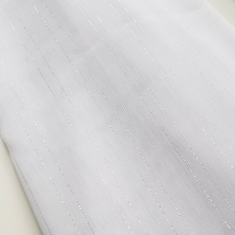 Firanka fantazyjna z ołowianką, wys. 300cm, kolor biały ze srebrną nitką 318461/OLO/002/000300/1