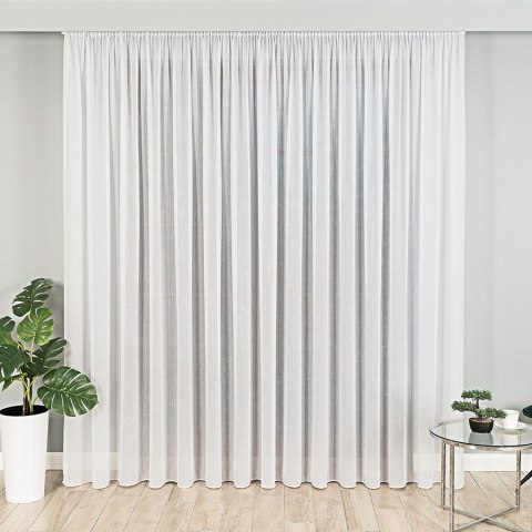 Firanka fantazyjna z ołowianką, wys. 300cm, kolor biały ze srebrną nitką 318461/OLO/002/000300/1