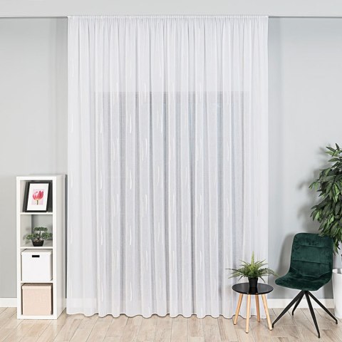 Firanka fantazyjna ze wzorem po całości z ołowianką, wys.320cm, kolor biały z beżowym 027410/OLO/018/000320/1