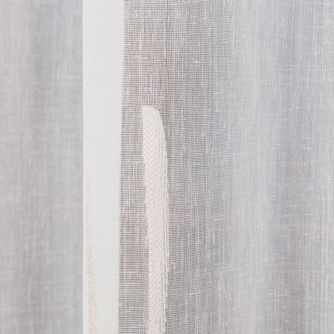 Firanka fantazyjna ze wzorem po całości z ołowianką, wys.320cm, kolor biały z beżowym 027410/OLO/018/000320/1