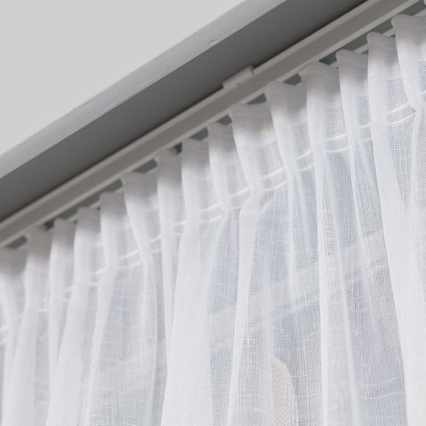 Firanka fantazyjna ze wzorem po całości z ołowianką, wys.320cm, kolor biały z beżowym 027410/OLO/018/000320/1